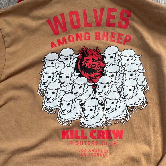 KILL CREW Hoodie Sweatshirt WOLVES AMONG SHEEP Pullover Gym LARGE L - Picture 7 of 7
